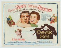 d095 DESK SET movie title lobby card '57 Spencer Tracy, Kate Hepburn