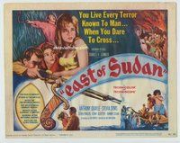 d105 EAST OF SUDAN movie title lobby card '64 Anthony Quayle, Sylvia Syms