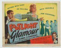 d126 FOOTLIGHT GLAMOUR movie title lobby card '43 Singleton as Blondie!
