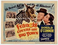 d132 FRANCIS COVERS THE BIG TOWN movie title lobby card '53 talking mule!