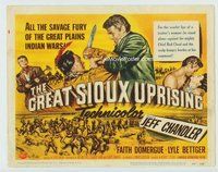 d142 GREAT SIOUX UPRISING movie title lobby card '53 Chandler, Domergue