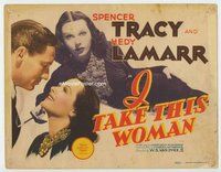 d159 I TAKE THIS WOMAN movie title lobby card '39 Hedy Lamarr,Spencer Tracy