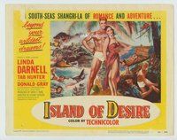 d171 ISLAND OF DESIRE movie title lobby card '52 Linda Darnell, Tab Hunter