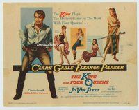 d186 KING & FOUR QUEENS movie title lobby card '57 Clark Gable, E. Parker