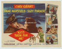 d189 KISS THEM FOR ME movie title lobby card '57 Cary Grant, Jayne Mansfield