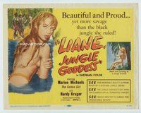 d203 LIANE JUNGLE GODDESS movie title lobby card '58 super sexy blonde!