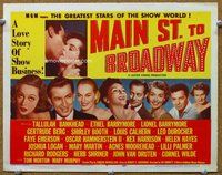 d219 MAIN STREET TO BROADWAY movie title lobby card '53 Tallulah Bankhead