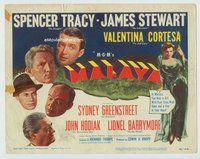 d221 MALAYA movie title lobby card '49 James Stewart, Spencer Tracy