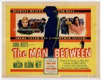 d222 MAN BETWEEN movie title lobby card '53 James Mason, Carol Reed, Bloom