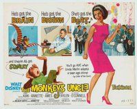d242 MONKEY'S UNCLE movie title lobby card '65 Annette Funnicello w/ape!