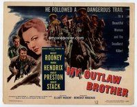 d250 MY OUTLAW BROTHER movie title lobby card '51 Mickey Rooney, Hendrix