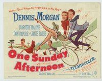d264 ONE SUNDAY AFTERNOON movie title lobby card '49 Dennis Morgan, Malone