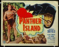 d043 BOMBA ON PANTHER ISLAND movie title lobby card '49 Johnny Sheffield