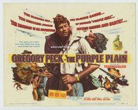 d287 PURPLE PLAIN movie title lobby card '55 Gregory Peck, Eric Ambler