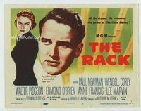 d292 RACK movie title lobby card '56 early Paul Newman, Anne Francis