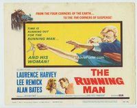 d309 RUNNING MAN movie title lobby card '63 Laurence Harvey, Carol Reed