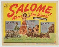 d311 SALOME WHERE SHE DANCED movie title lobby card '45 Yvonne De Carlo