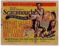 d312 SCARAMOUCHE movie title lobby card '52 Stewart Granger, Eleanor Parker