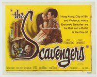 d315 SCAVENGERS movie title lobby card '59 Vince Edwards in Philippines!