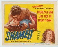 d326 SHAMED movie title lobby card R53 girls like her in every town!