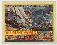 d333 SILENT WORLD movie title lobby card '56 Jacques Cousteau, Louis Malle