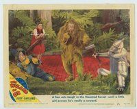 d006 WIZARD OF OZ movie lobby card #7 R49 Lion acting really tough!