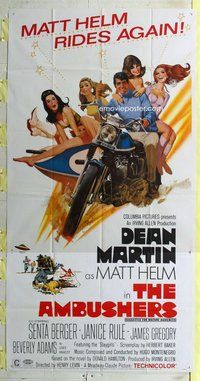 f021 AMBUSHERS three-sheet movie poster '67 Dean Martin as Matt Helm!