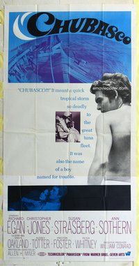 f054 CHUBASCO three-sheet movie poster '68 Chris Jones, Susan Strasberg