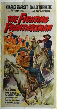 f080 FIGHTING FRONTIERSMAN three-sheet movie poster '46 Starrett, Burnette