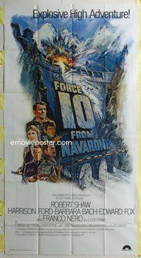 f084 FORCE 10 FROM NAVARONE three-sheet movie poster '78 Bysouth art!