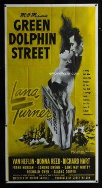 f095 GREEN DOLPHIN STREET three-sheet movie poster R55 Lana Turner, Van Heflin