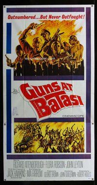 f097 GUNS AT BATASI three-sheet movie poster '64 Richard Attenborough
