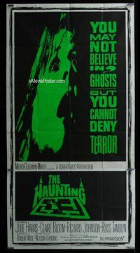 f102 HAUNTING three-sheet movie poster '63 you cannot deny terror!