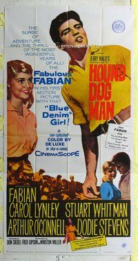 f110 HOUND-DOG MAN three-sheet movie poster '59 Fabian, Carol Lynley