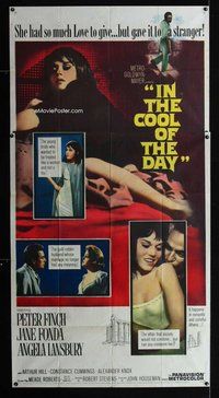 f117 IN THE COOL OF THE DAY three-sheet movie poster '63 Jane Fonda, Finch