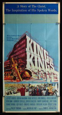 f128 KING OF KINGS style B three-sheet movie poster '61 Nicholas Ray epic!