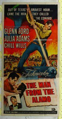 f146 MAN FROM THE ALAMO three-sheet movie poster '53 Bud Boetticher, Ford