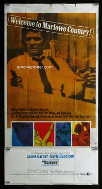 f154 MARLOWE three-sheet movie poster '69 James Garner, Gayle Hunnicutt