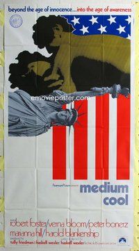 f157 MEDIUM COOL int'l three-sheet movie poster '69 Haskell Wexler classic!