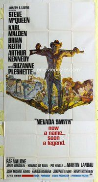 f164 NEVADA SMITH three-sheet movie poster '66 Steve McQueen, Karl Malden