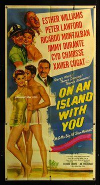 f171 ON AN ISLAND WITH YOU three-sheet movie poster '48 Esther Williams