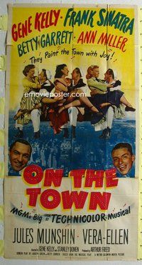 f174 ON THE TOWN three-sheet movie poster '49 Gene Kelly, Frank Sinatra