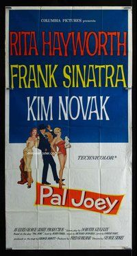 f177 PAL JOEY three-sheet movie poster '57 Rita Hayworth, Sinatra, Novak
