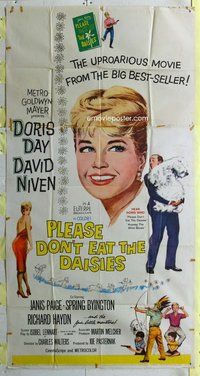 f185 PLEASE DON'T EAT THE DAISIES three-sheet movie poster '60 Doris Day