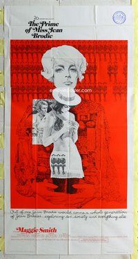 f188 PRIME OF MISS JEAN BRODIE int'l three-sheet movie poster '69 Maggie Smith