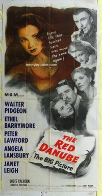 f193 RED DANUBE three-sheet movie poster '49 Janet Leigh, Angela Lansbury