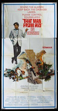 f233 THAT MAN FROM RIO int'l three-sheet movie poster '64 Jean-Paul Belmondo