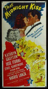 f234 THAT MIDNIGHT KISS three-sheet movie poster '49 Kathryn Grayson, Iturbi