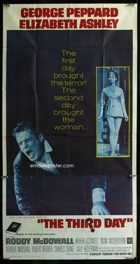 f238 THIRD DAY three-sheet movie poster '65 George Peppard, Liz Ashley