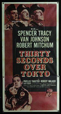 f239 THIRTY SECONDS OVER TOKYO three-sheet movie poster R55 Spencer Tracy